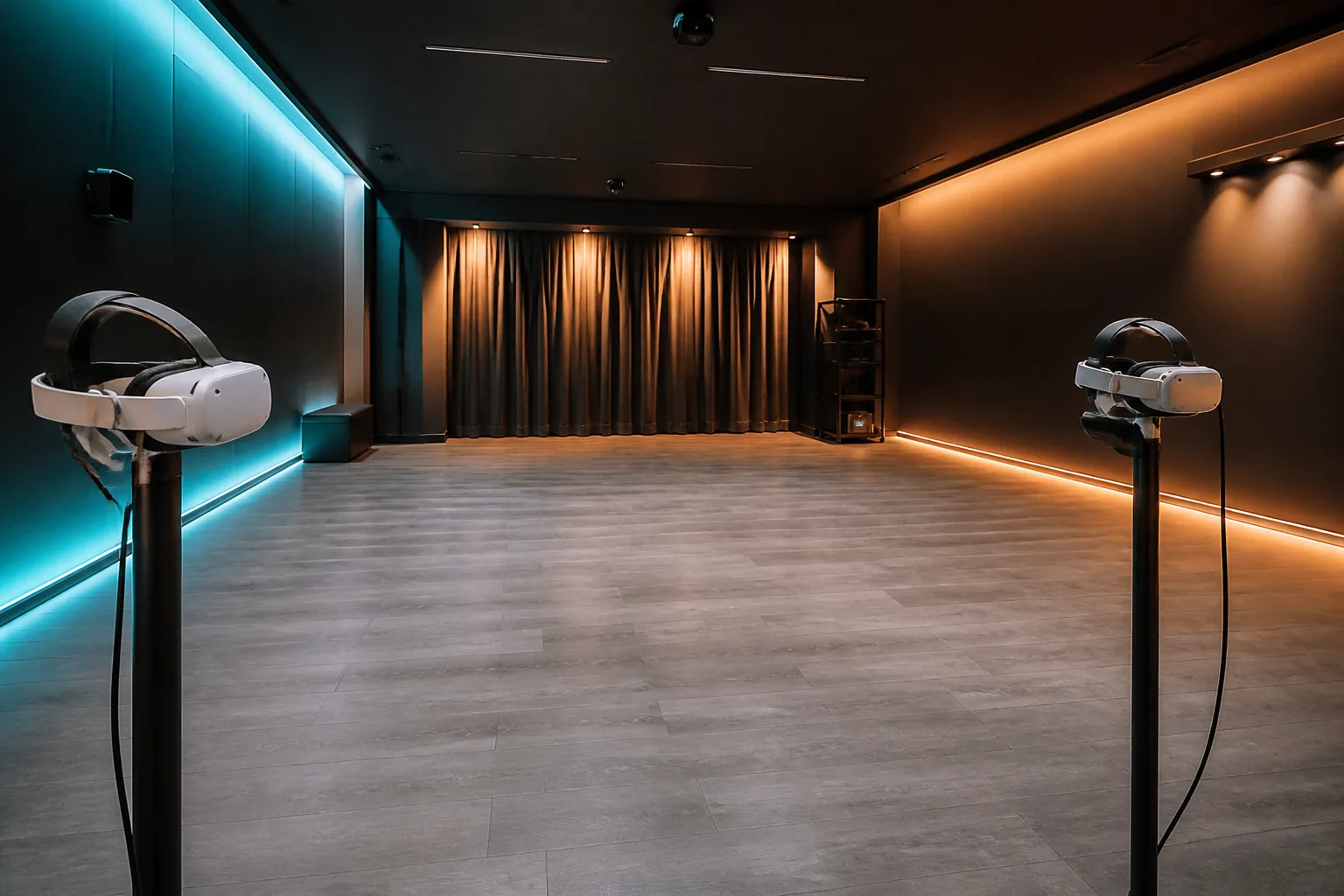 Private VR room with headsets ready for a group session